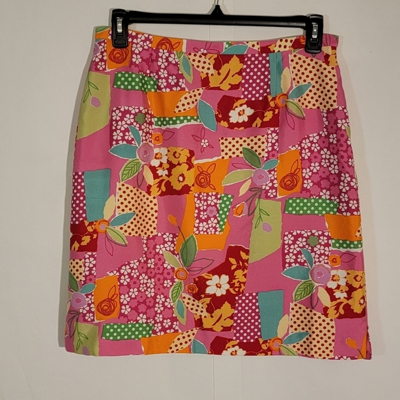 Harold's Womens Pink Floral Print Skirt sz 12 - Picture 5 of 5